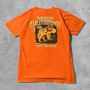Vintage Harley Davidson Wolf Fire T-Shirt Orange‎ New Mexico Size Medium